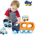 Soft Truck Toy Set with 4 Stuffed Baby Vehicles Toys