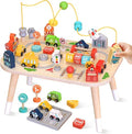Baby Busy Table with Bead Maze, Shape Sorter, Cars & Road