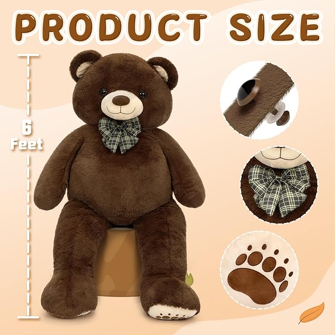 Giant Teddy Bear Stuffed Animal, Large Teddy Bear Plush Toy