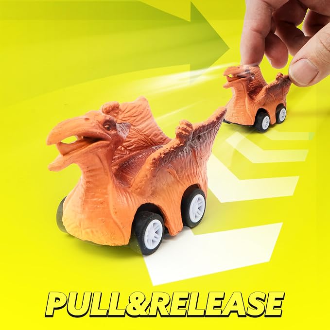 Transport Dinosaur Carrier Truck with 12 Pull Back Cars