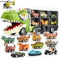 Transport Dinosaur Carrier Truck with 12 Pull Back Cars
